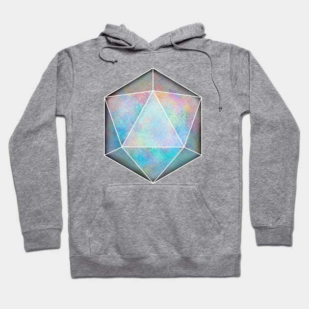 Opal Gemstone D20 Dice Hoodie by Vivid Chaos